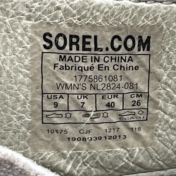 Sorel Joanie Sandals Womens Size 9 Gray Leather Peep Toe Wedge Casual Comfort - Picture 8 of 8